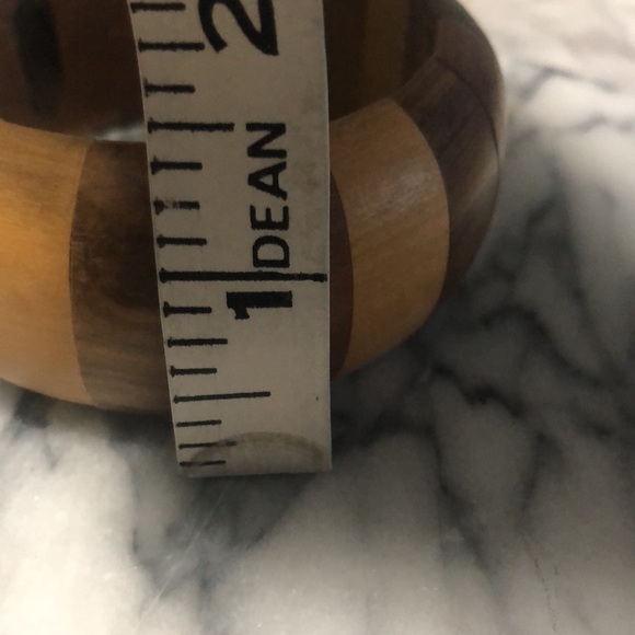 vtg Wooden Articulated Panel Assorted Multi Colour Cuff Bangle 7” - Picture 7 of 10